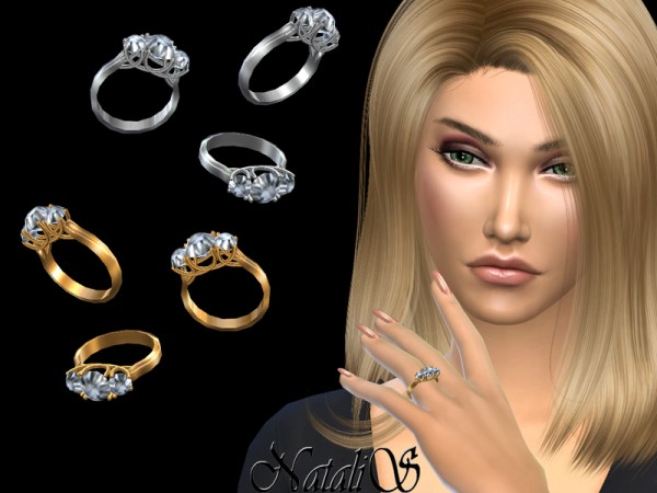  The Sims Resource: Three stone trellis ring by NataliS