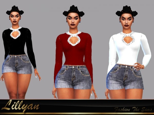  The Sims Resource: Top Elaine by LYLLYAN