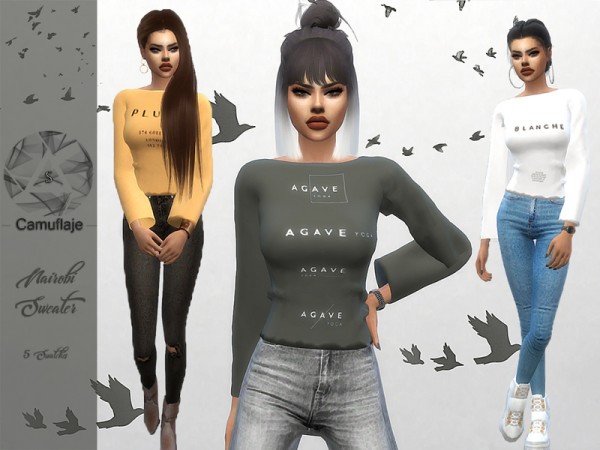The Sims Resource: Nairobi Sweater by Camuflaje • Sims 4 Downloads