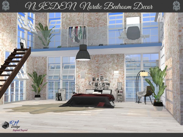  The Sims Resource: Neiden Nordic Bedroom Decor by RightHearted