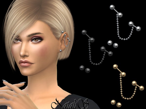  The Sims Resource: Chain industrial piercing by NataliS