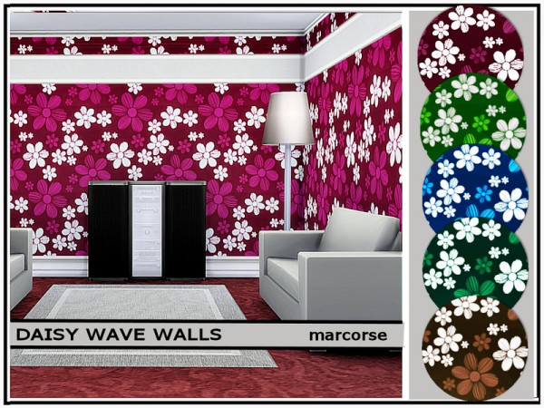  The Sims Resource: Daisy Wave Walls by marcorse