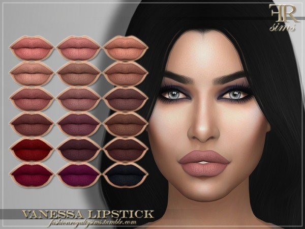 The Sims Resource: Vanessa Lipstick by FashionRoyaltySims
