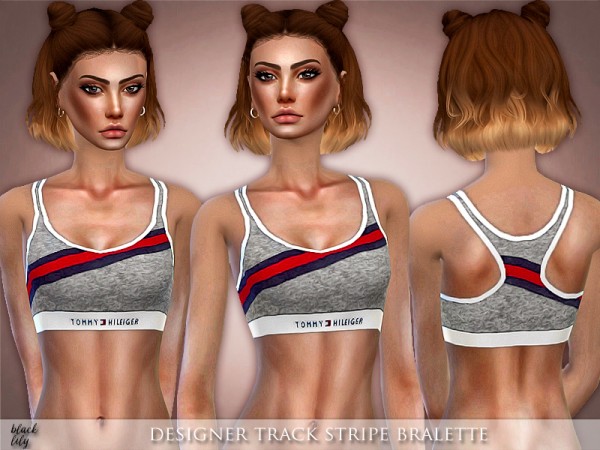  The Sims Resource: Track Stripe Bralette by Black Lily