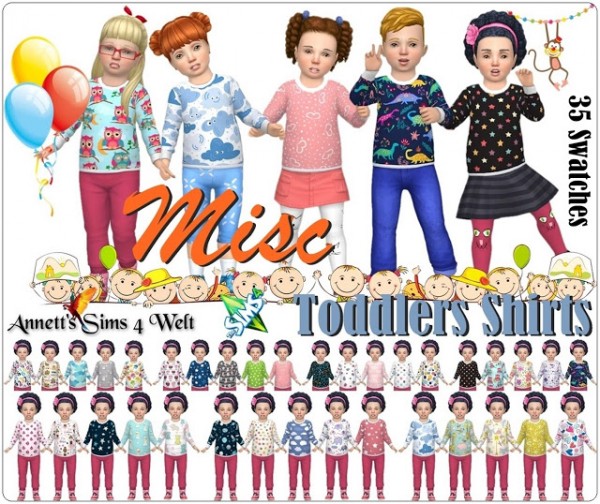  Annett`s Sims 4 Welt: Toddlers Shirts Misc