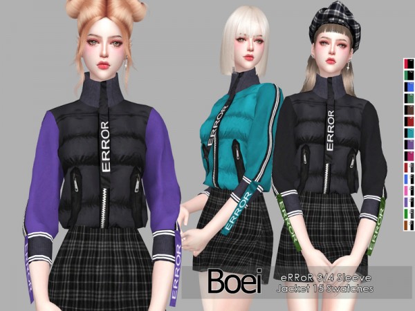  The Sims Resource: BOEI   3/4 Sleeve Jacket by Helsoseira