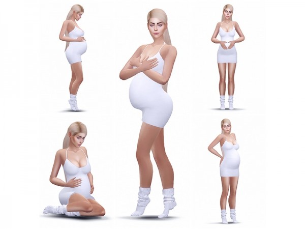  The Sims Resource: Hello 3d Trimester Poses by KatVerseCC