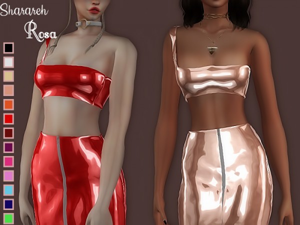  The Sims Resource: Rosa two piece latex set by Sharareh