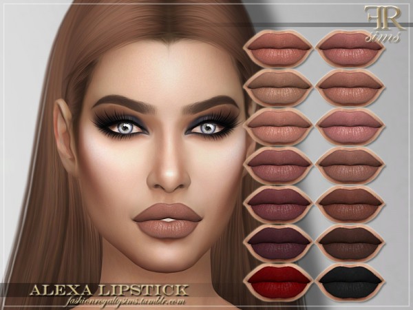  The Sims Resource: Alexa Lipstick by FashionRoyaltySims