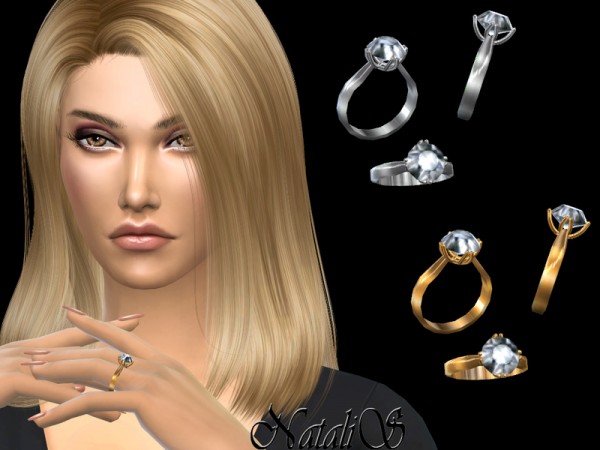  The Sims Resource: Round solitaire diamond ring by NataliS