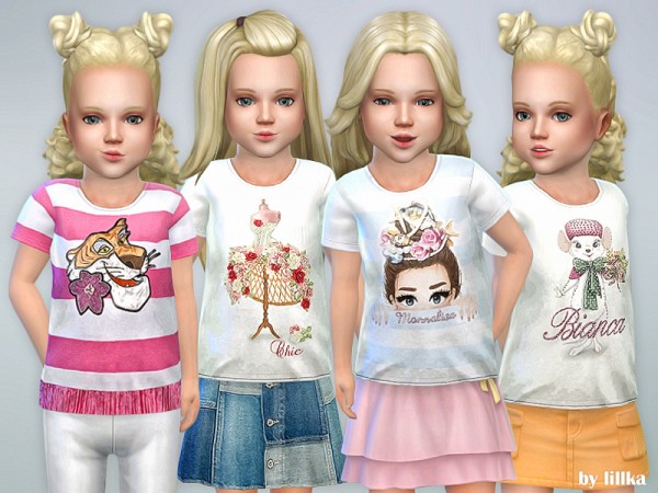  The Sims Resource: T Shirt Toddler Girl P09 by lillka