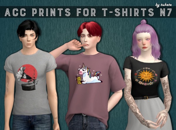 Tukete: Acc Prints for T-shirts Part 7 • Sims 4 Downloads