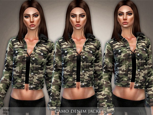  The Sims Resource: Camo Denim Jacket by Black Lily