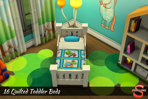  Strenee sims: 18 Quilted Toddler Beds
