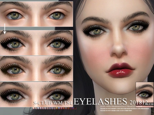  The Sims Resource: Eyelashes 201812 by S Club