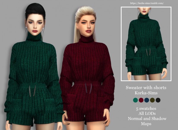  Korka Sims: Sweater with shorts