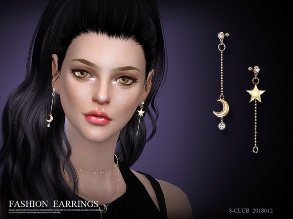  The Sims Resource: Earring 201812 by S Club