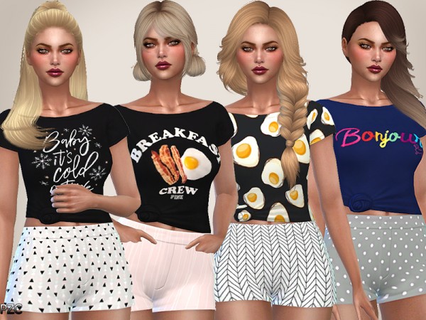  The Sims Resource: The Breakfast Club Sleep Tees Collection by Pinkzombiecupcakes
