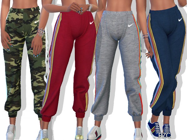  The Sims Resource: Athletic Sweatpants With Side Rainbow Stripe by Pinkzombiecupcakes