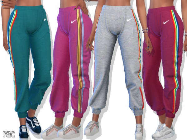  The Sims Resource: Athletic Sweatpants With Side Rainbow Stripe by Pinkzombiecupcakes