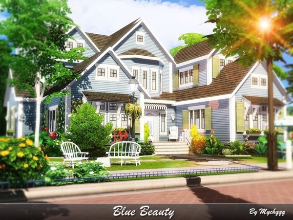  The Sims Resource: Blue Beauty house by MychQQQ