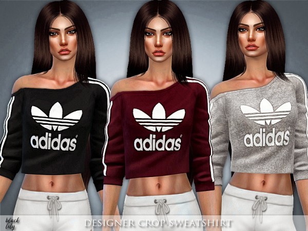 The Sims Resource: Designer Crop Sweatshirt by Black Lily • Sims 4 ...