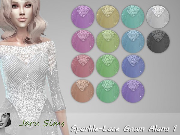  The Sims Resource: Sparkle Lace Gown Alana 1 by Jaru Sims