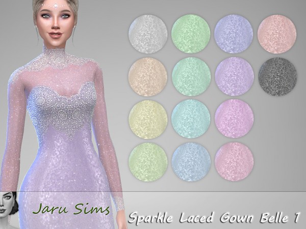  The Sims Resource: Sparkle Laced Gown Belle 1 by Jaru Sims