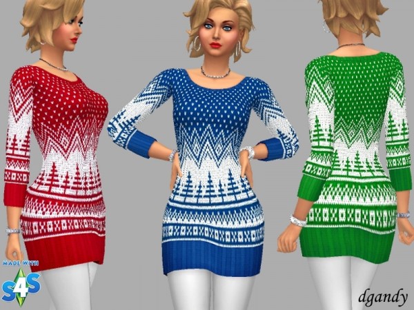  The Sims Resource: Sweater Dress Molly by dgandy