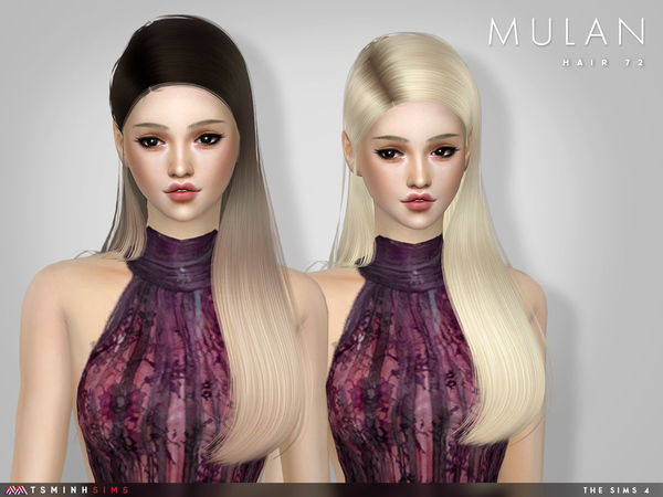 The Sims Resource: Mulan Hair 72 by TsminhSims