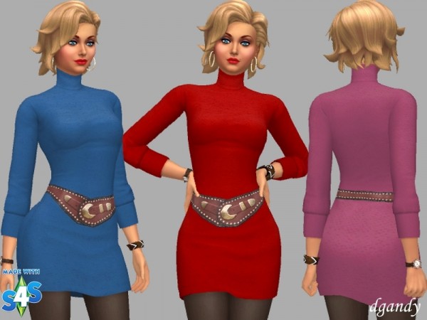  The Sims Resource: Turtle Neck Dress   Nell by dgandy