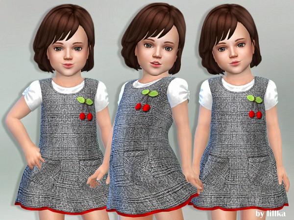  The Sims Resource: Toddler Cherry Dress by lillka