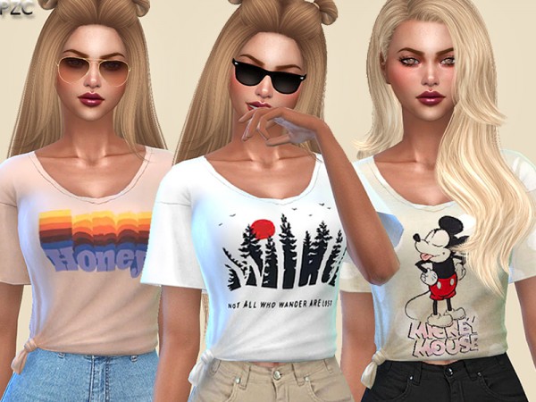  The Sims Resource: Knotted Everyday T shirts 02 by Pinkzombiecupcakes