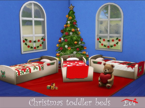  The Sims Resource: Christmas toddler beds by evi