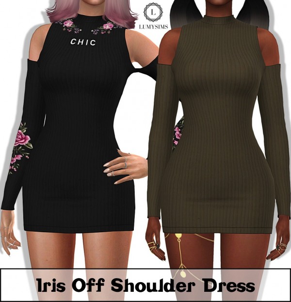 LumySims: Iris Off Shoulder Dress