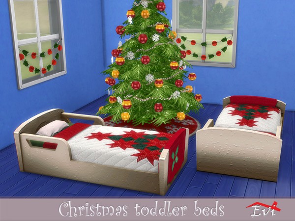  The Sims Resource: Christmas toddler beds by evi