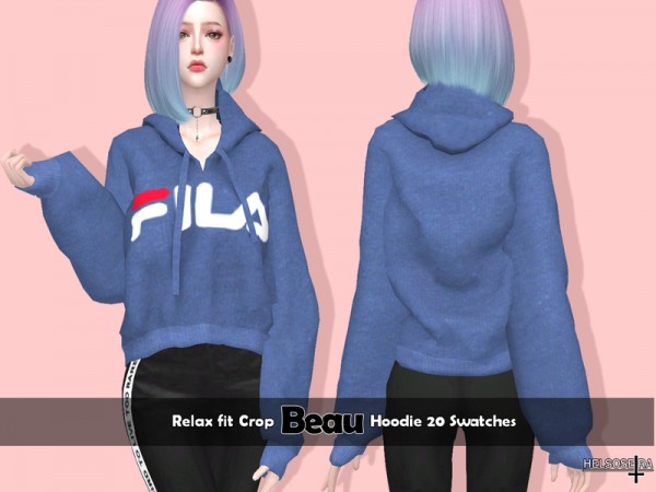  The Sims Resource: BEAU   Relax Fit Hoodie by Helsoseira