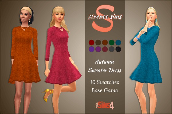  Strenee sims: Autumn Sweater Dress