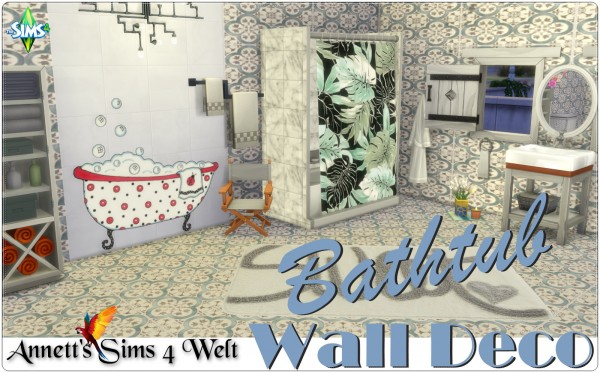  Annett`s Sims 4 Welt: Wall Deco Bathtub