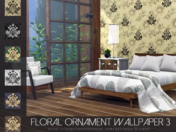  The Sims Resource: Floral Ornament Wallpaper 3 by Rirann