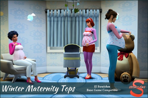  Strenee sims: Winter Maternity Tops