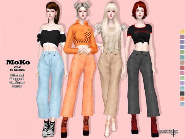  The Sims Resource: MOKO   V2   Corduroy Pants by Helsoseira