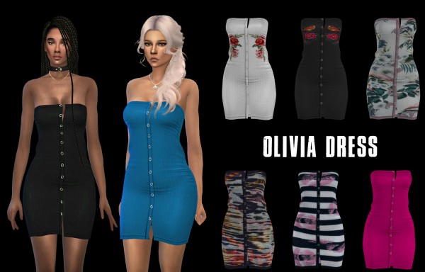  Leo 4 Sims: Olivia Dress Recolored