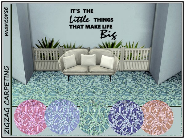  The Sims Resource: Zig Zag Carpeting by marcorse