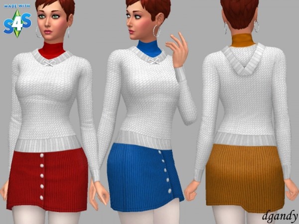 The Sims Resource: Sweater and Skirt   Eva by dgandy