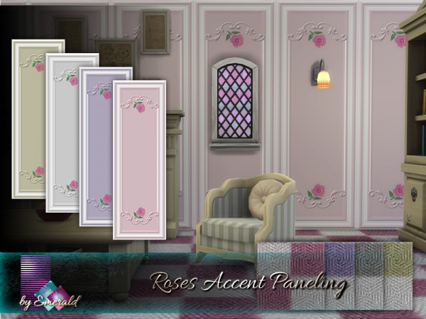  The Sims Resource: Roses Accent Paneling by Emerald