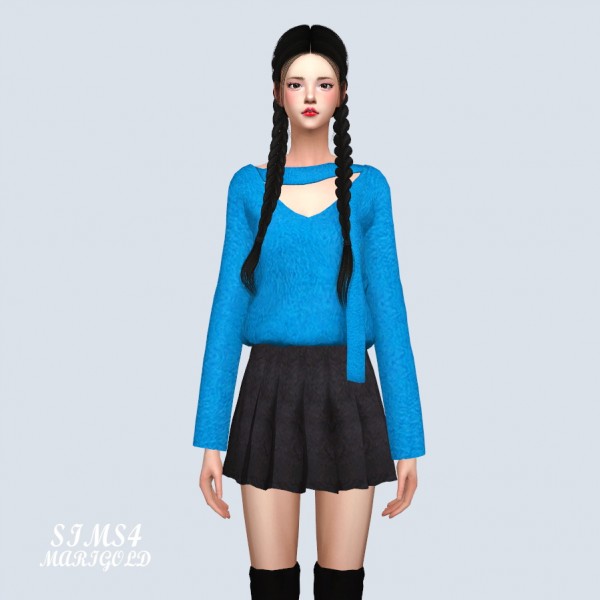 SIMS4 Marigold: Scarf Sweater • Sims 4 Downloads