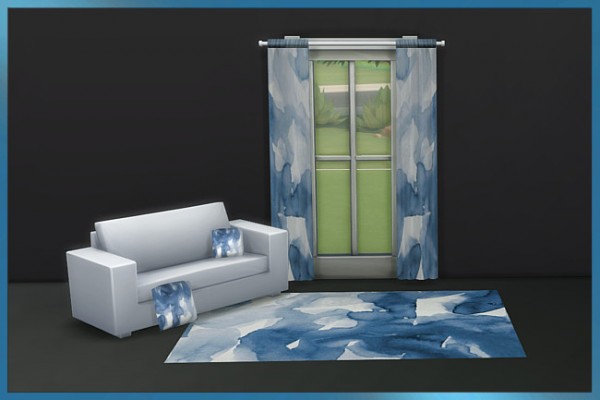  Blackys Sims 4 Zoo: Watercolor Harmony curtains by weckermaus