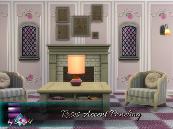  The Sims Resource: Roses Accent Paneling by Emerald