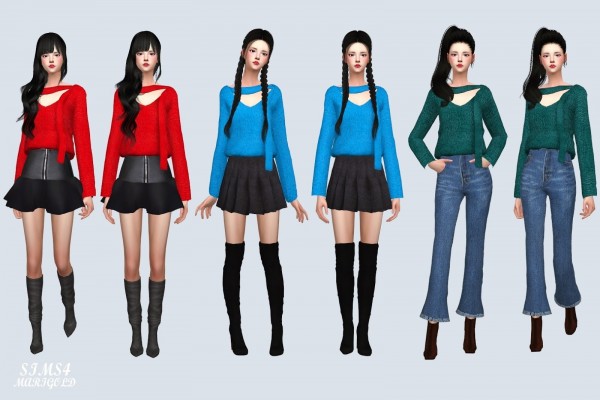SIMS4 Marigold: Scarf Sweater